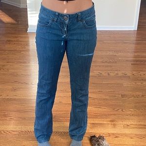 Straight leg low rise jeans